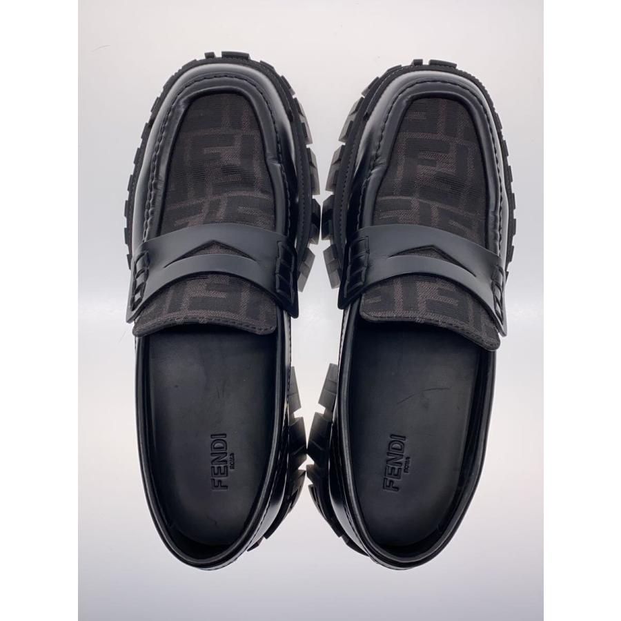 FENDI◇FENDI フェンディ ズッカ柄/コインローファー/25cm/BLK/1487