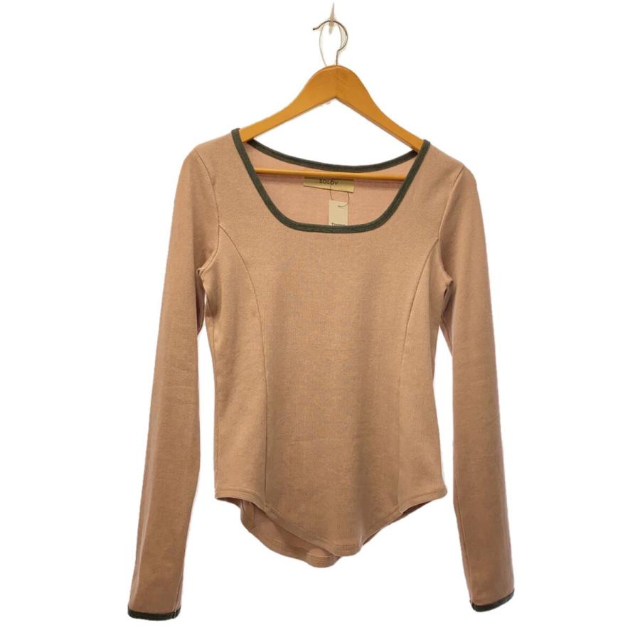 SOLOV ベージュとブラウン ストライプ 長袖トップス SOLOV◇長袖Tシャツ/--/コットン/PNK/無地/SO-24AW-TOP-10 : セカンド