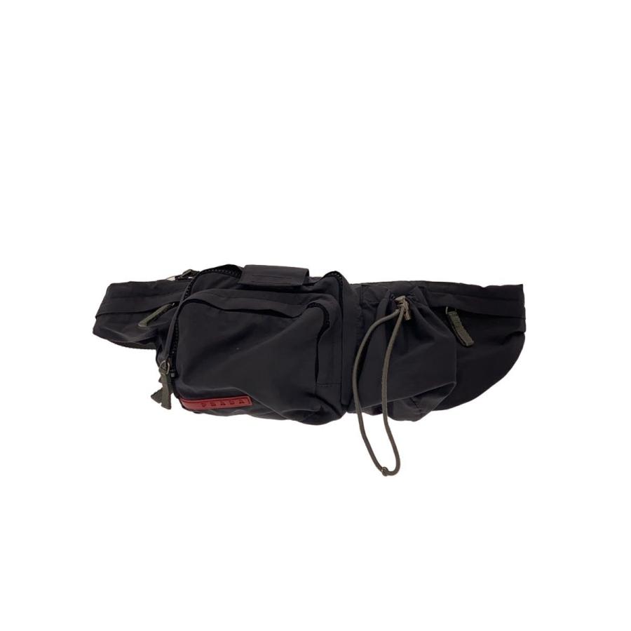 美品　プラダスポーツ ウエストポーチ ポシェット ボディバッグ ミニバッグ 黒 PRADA SPORT◇ウエストポーチ/ボディバッグ/ショルダーバッグ/ナイロン