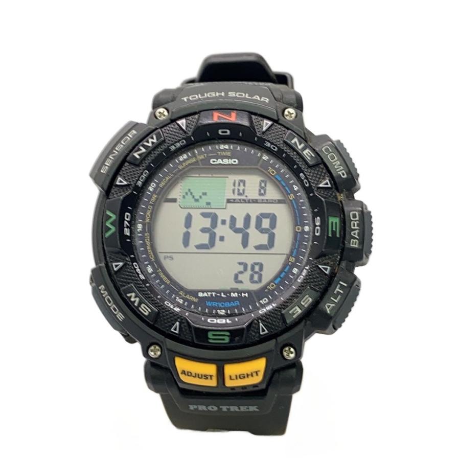 CASIO◇ソーラー腕時計・PROTREK/デジタル/BLK/BLK CASIO◇ソーラー