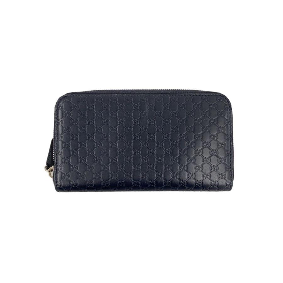 GUCCI◇長財布_マイクログッチシマ/レザー/NVY/メンズ// : セカンド
