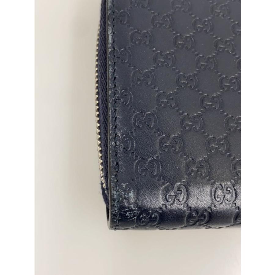 GUCCI◇長財布_マイクログッチシマ/レザー/NVY/メンズ// : セカンド