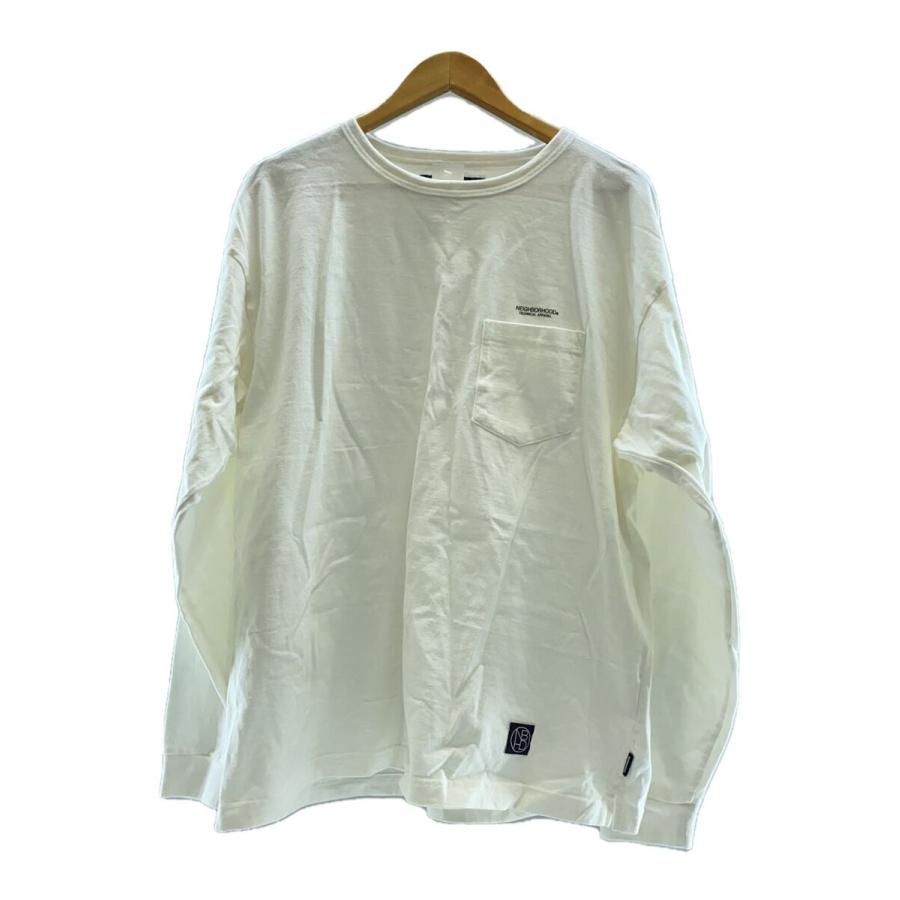 NEIGHBORHOOD◇CLASSIC-P/C-CREW LS/長袖Tシャツ/L/コットン/ホワイト 
