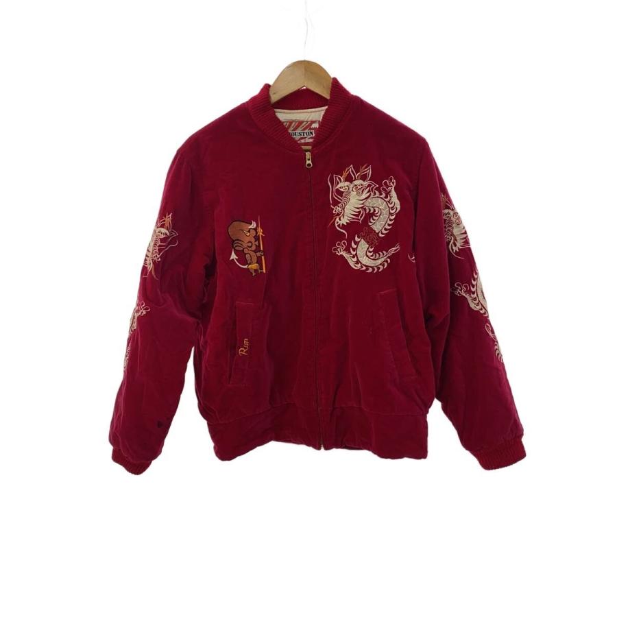 HOUSTON◇スカジャン/--/ベロア/RED// : セカンドストリートYahoo!店