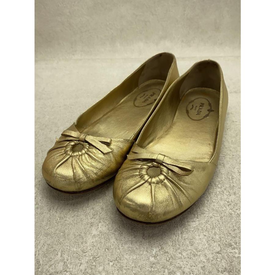 PRADA◇フラットパンプス/35.5/GLD : 2330272230682 : セカンド 