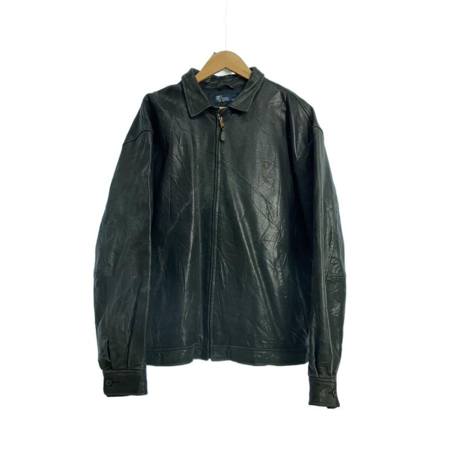 Ralph Laurenレザージャケット新品未使用 POLO RALPH LAUREN◇レザージャケット・ブルゾン/XXL/レザー/BLK/無地