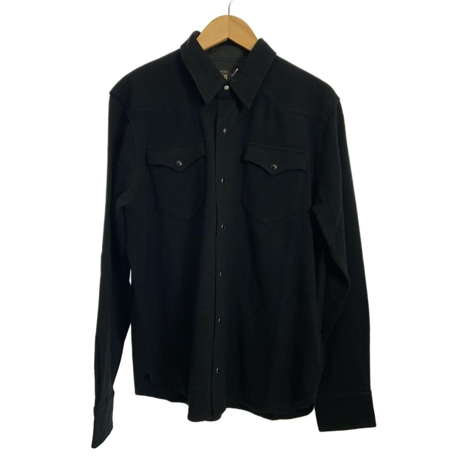 RRL◇ウールカシミヤウエスタンシャツセーター/長袖シャツ/L/ウール
