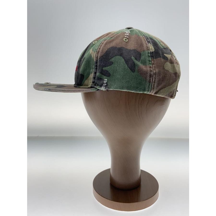 Supreme◇distressed script 6-panel H9FW25/キャップ/--/KHK/カモフラ
