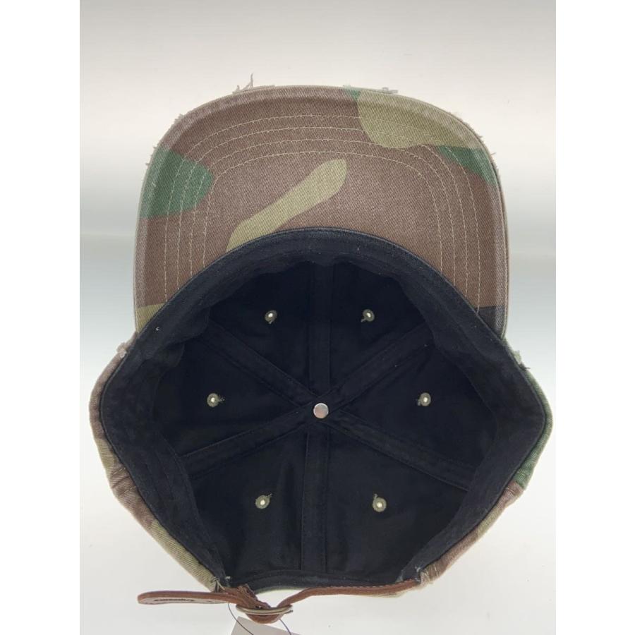 Supreme◇distressed script 6-panel H9FW25/キャップ/--/KHK/カモフラ