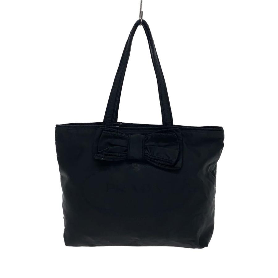 プラダ　リボン　トートバッグ PRADA◇リボン/トートバッグ/--/BLK : セカンドストリートYahoo!店