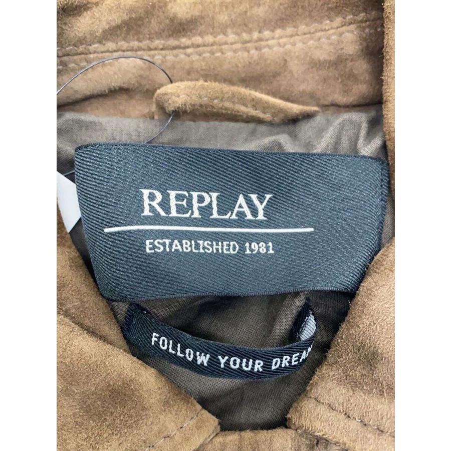 REPLAY◇レザージャケット・ブルゾン/S/山羊革/BRW/無地/M8840 REPLAY◇レザージャケット・ブルゾン/S/山羊革/BRW/無地/M8840