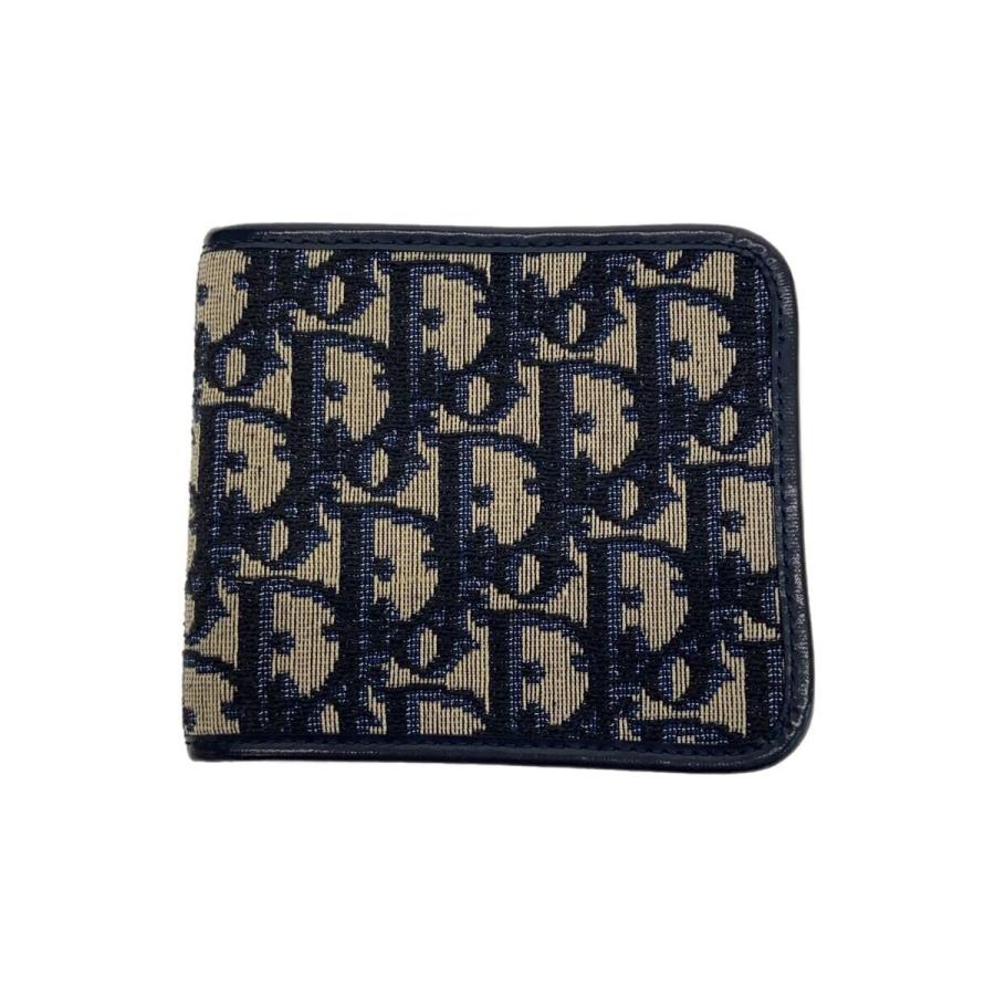 Christian Dior◇2つ折り財布/キャンバス/NVY/総柄/レディース