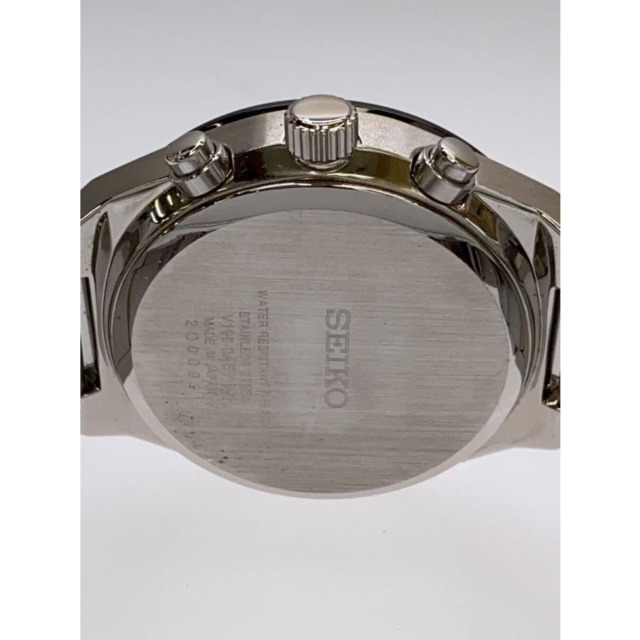 SEIKO◇ソーラー腕時計/アナログ/ステンレス/BLK/SLV/V195-0AE0