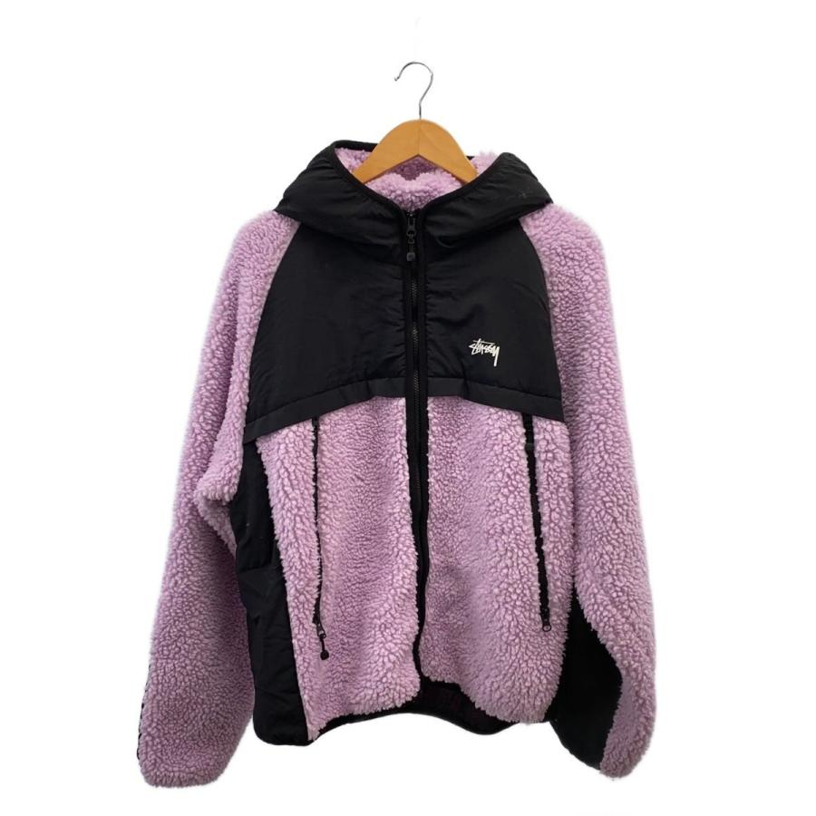 STUSSY◇フリースジャケット/L/ポリエステル/PNK/無地/118530