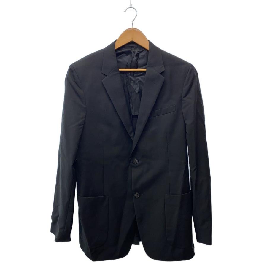 PRADA◇テーラードジャケット/52/ウール/BLK/無地 : セカンド