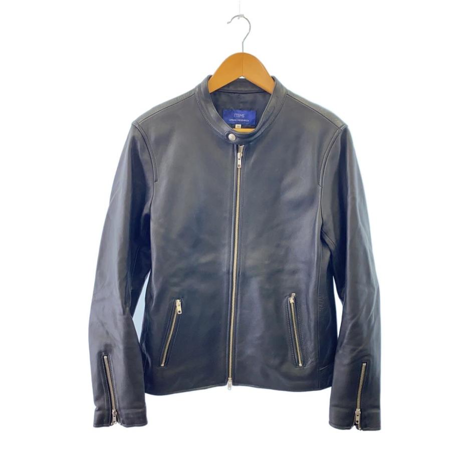 シングルライダースジャケット/XXL/レザー/BLK/無地 ITEMS URBAN