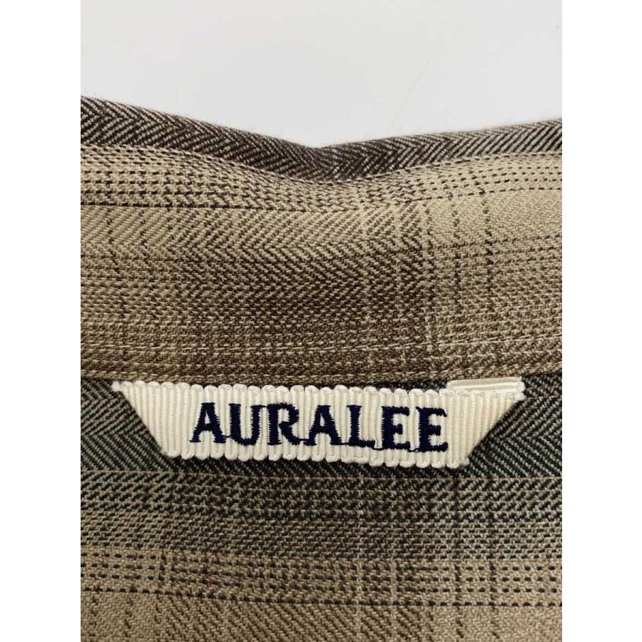 AURALEE◆長袖シャツ/4/ウール/KHK/チェック/A25AS01LCの画像