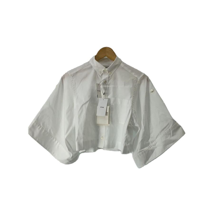 HYKE◇BUTTON-DOWN BELL-SLEEVE SHIRT/半袖シャツ/1/コットン HYKE◇BUTTON-DOWN BELL-SLEEVE SHIRT/半袖シャツ/1/コットン