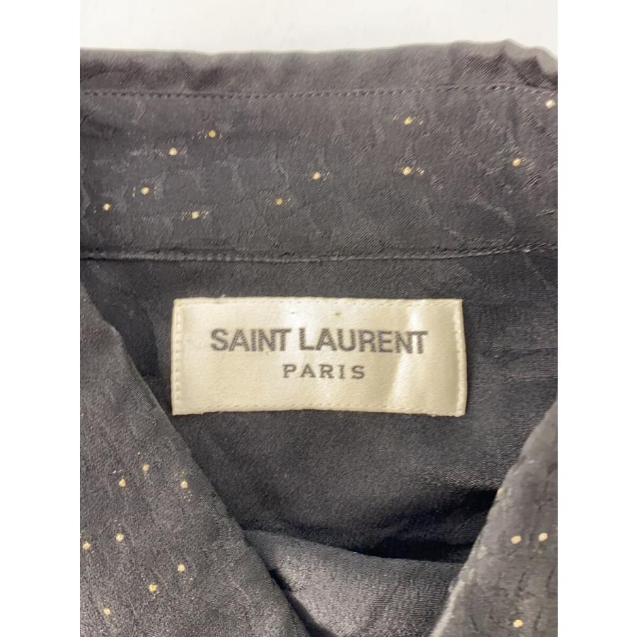 SAINT LAURENT◇サンローラン/長袖シャツ/--/シルク/ブラック