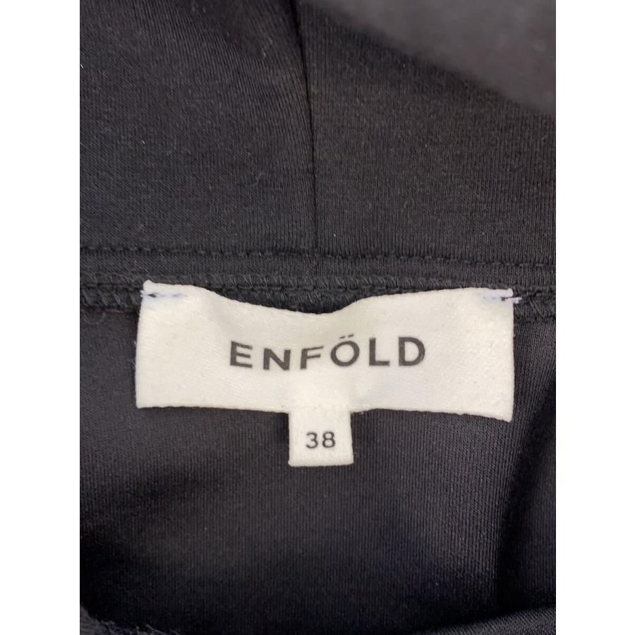 ENFOLD◇ジップパーカー/38/ポリエステル/BLK/無地/30ha180-1140 