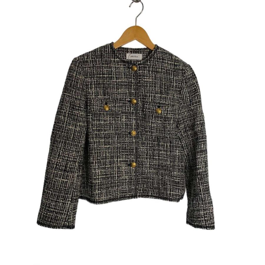 Mila Owen ツイードウールコート（サイズ1）新品未使用 美品】Mila Owen ミラ オーウェン ビッグカラーケープコート ツイード