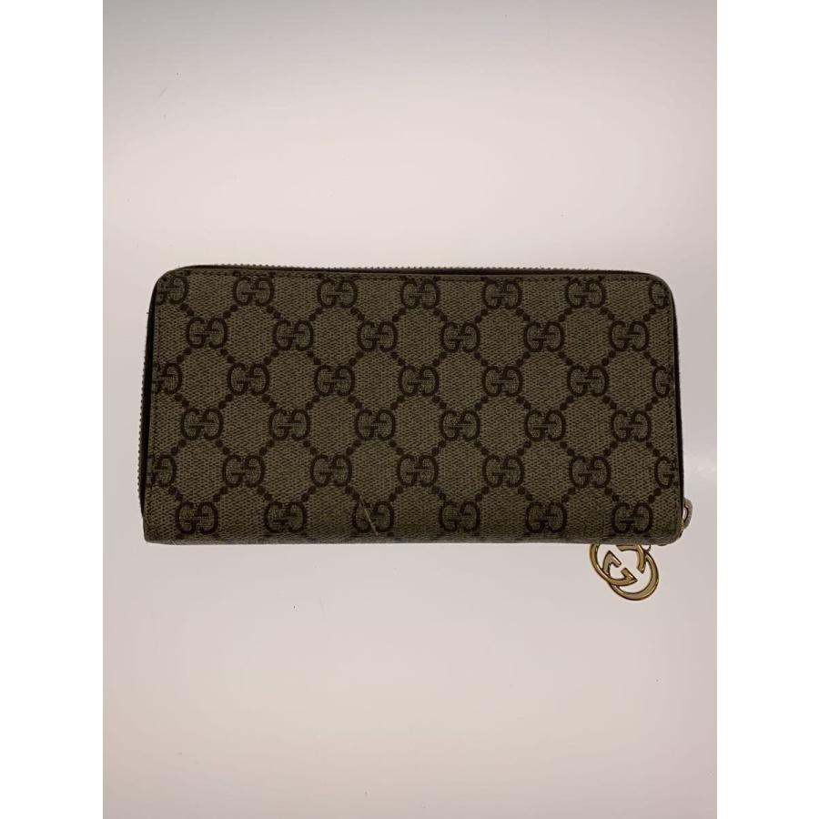 GUCCI◇長財布/--/CML/無地/レディース/ggスプリーム/ラウンド 