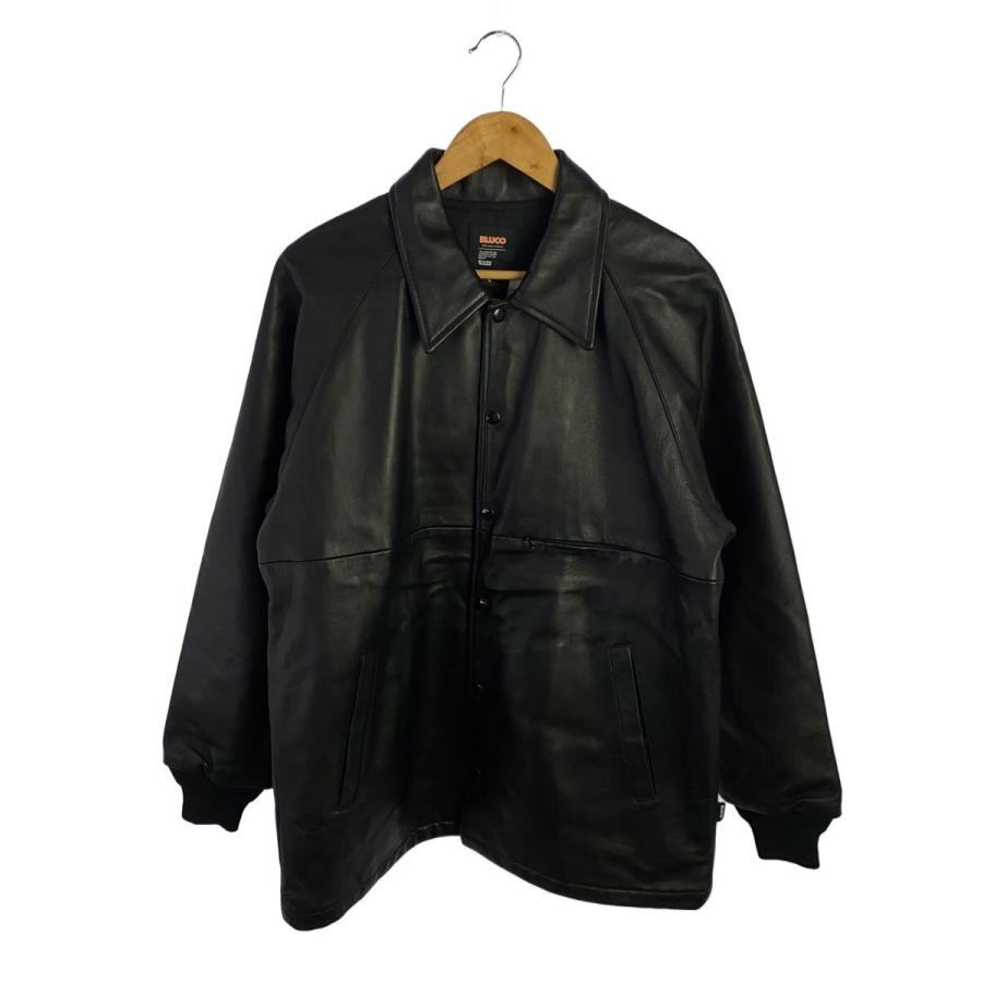 BLUCO◇24aw/LEATHER COACH JACKET/L/羊革/BLK/147-31-008