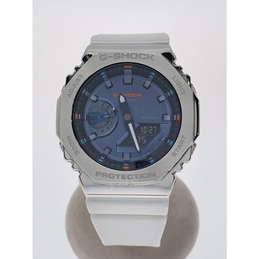 CASIO◇クォーツ腕時計/デジアナ/BLU/WHT/GM-2100RI21 : セカンド