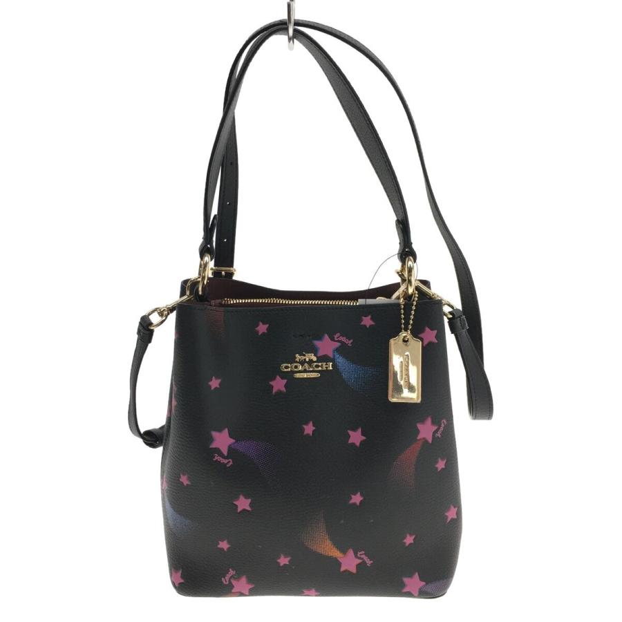 COACH◇スモールタウンバケットバッグ/ショルダーバッグ/レザー/BLK/総 