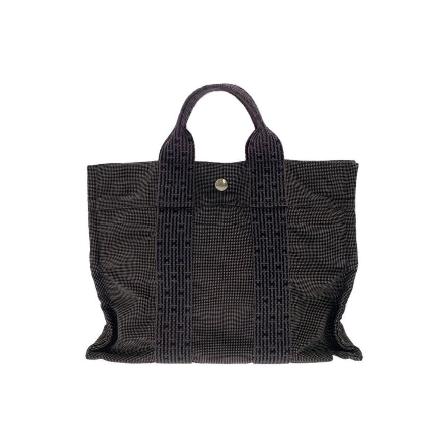 HERMES◇エールライン/PM/内側ホツレ有/トートバッグ/キャンバス