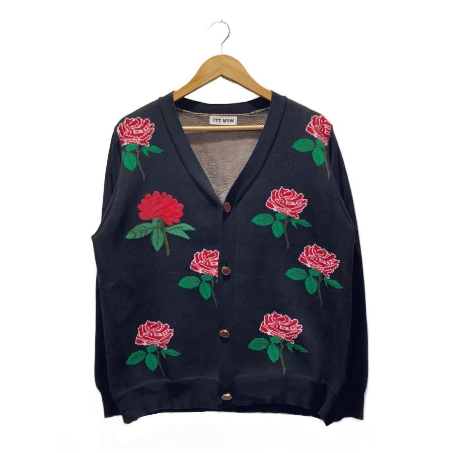 TTT_MSW◇22AW/Rose Jaquard Knit Cardigan/L/コットン/TTT-2022AW