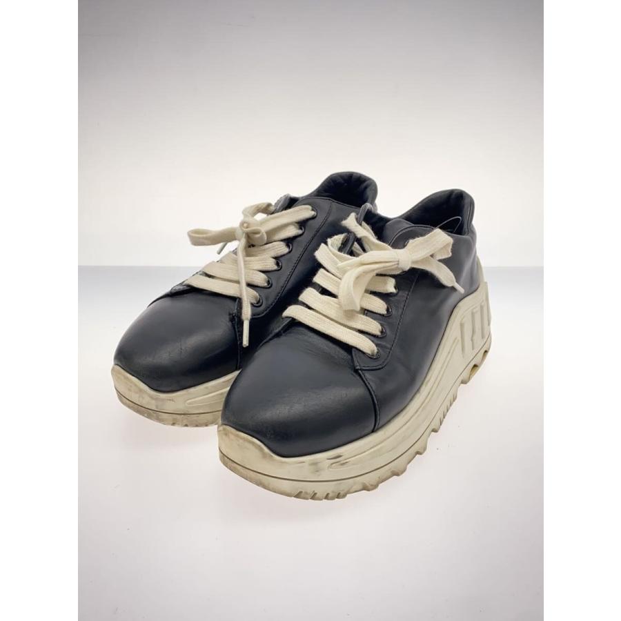 MIU MIU◇ロゴ/厚底/ローカットスニーカー/37.5/ブラック/レザー