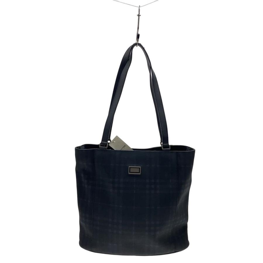 BURBERRY LONDON◇ノバチェックトートバッグ/PVC/ネイビー : セカンド 
