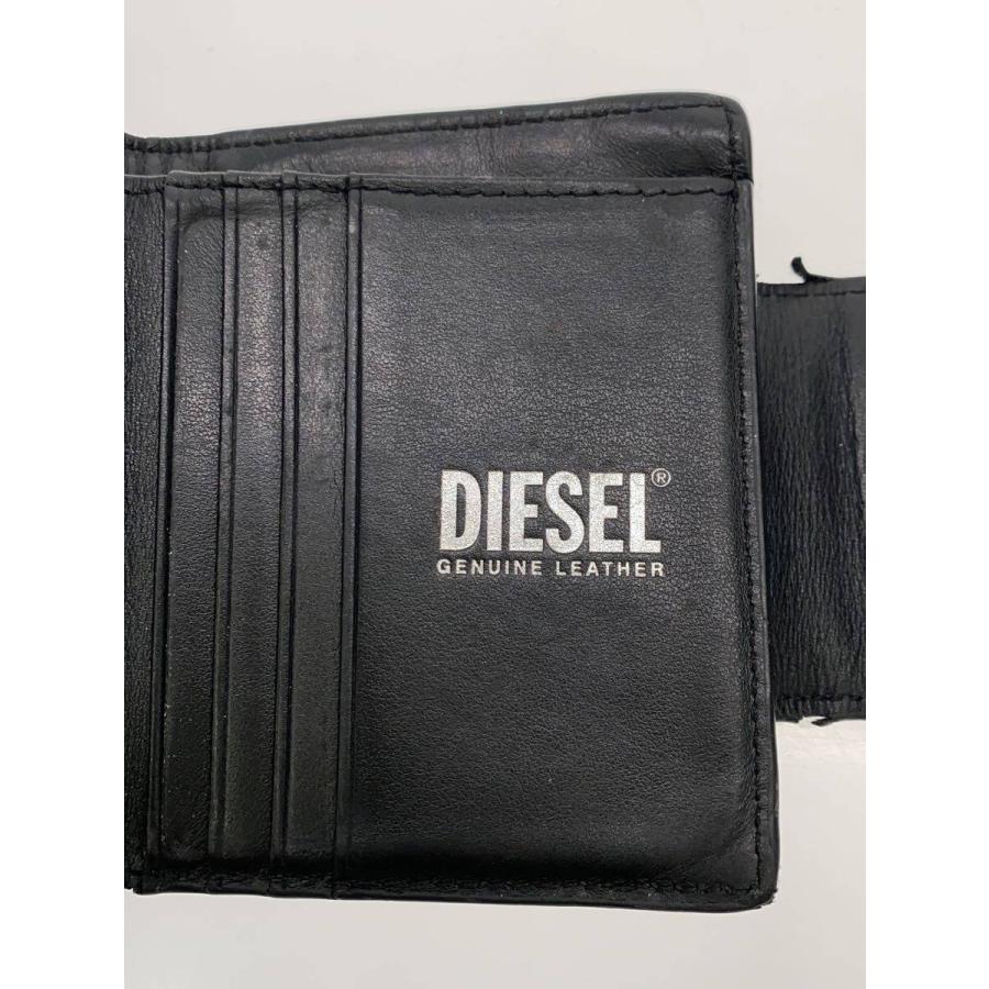 DIESEL◇2つ折り財布/レザー/ブラック/無地/レディース// : セカンド