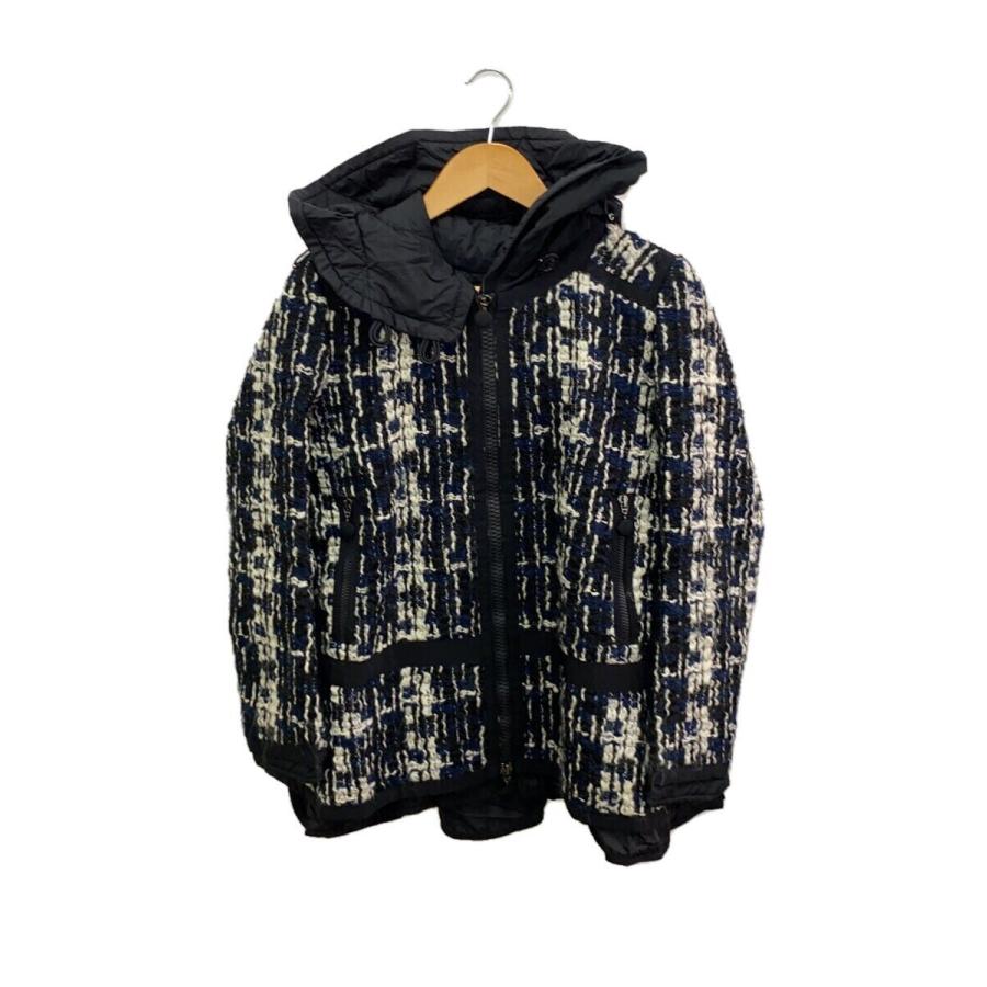 MONCLER YORIKO ダウンジャケット MONCLER◇JULIE GIUBOTTO/ダウンジャケット/1/ツイード/ネイビー