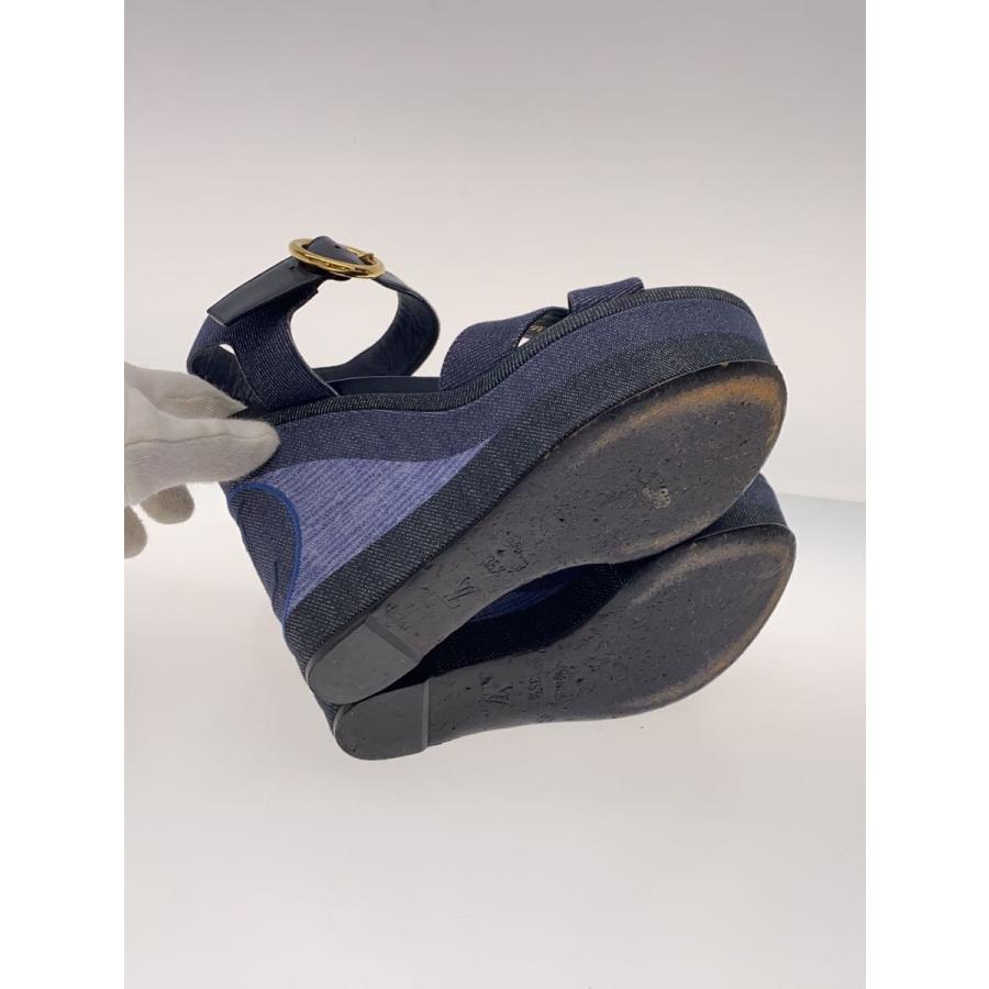 LOUIS VUITTON◇サンダル/ウェッジソール/LVサークル/35.5/インディゴ 