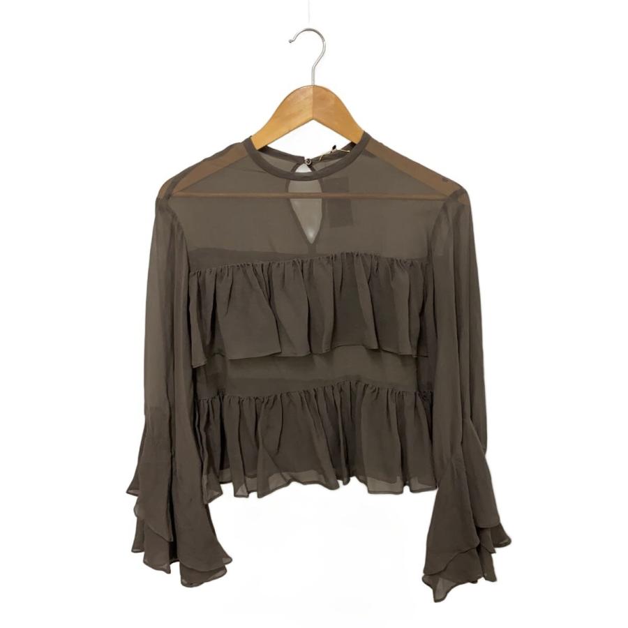 Deuxieme Classe◇長袖ブラウス/--/シルク/KHK/無地/25051500701010