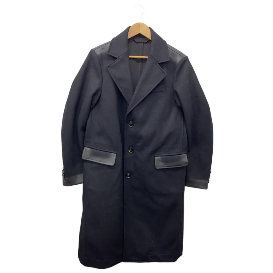 DIESEL◆チェスターコート/46/ウール/BLK/無地/A02374