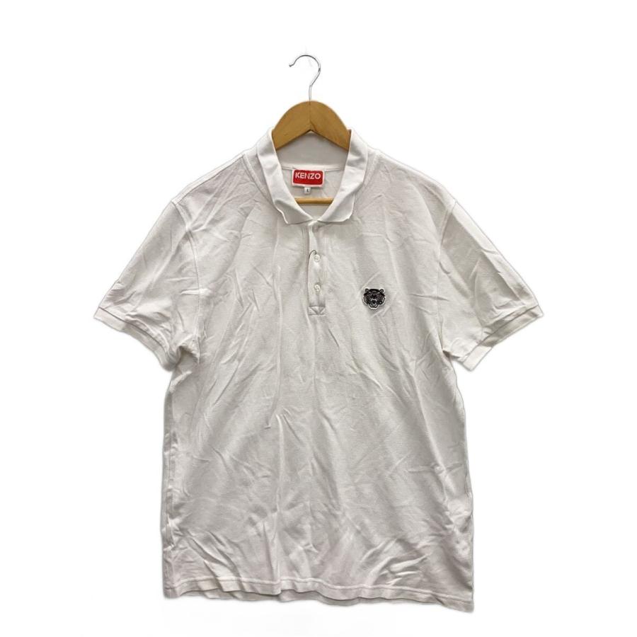 KENZO◇25SS/KENZO Wild Tiger/ポロシャツ/L/ポリエステル/WHT