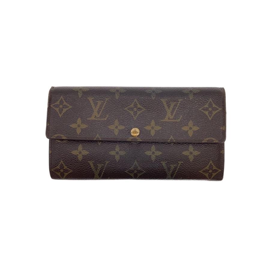 LOUIS VUITTON◇長財布/ポルトフォイユ・サラ/レザー/BRW/モノグラム