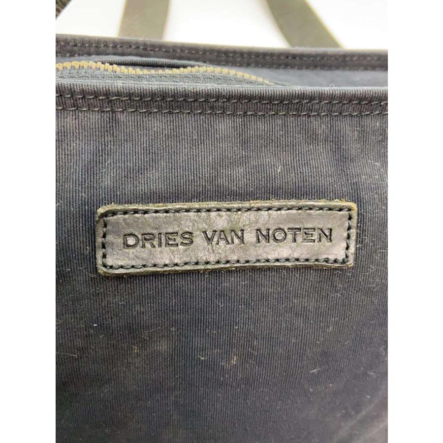 DRIES VAN NOTEN◇ショルダーバッグ/キャンバス/ベルト:レザー/BLK