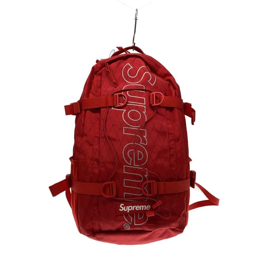 Supreme◇18AW Backpack/リュック/メッシュ穴有/汚れ有//RED/プリント