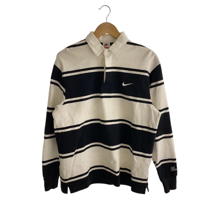 Supreme ストライプ ラガーシャツ L NIKE◇25SS/×Supreme/Stripe Rugby/ラガーシャツ/S/コットン/WHT