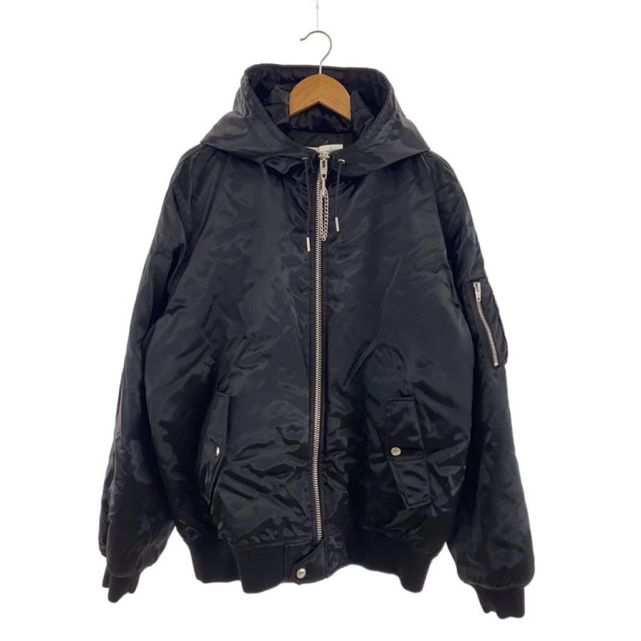 CELINE◇22AW/フーデッドボンバージャケット/50/ナイロン/BLK