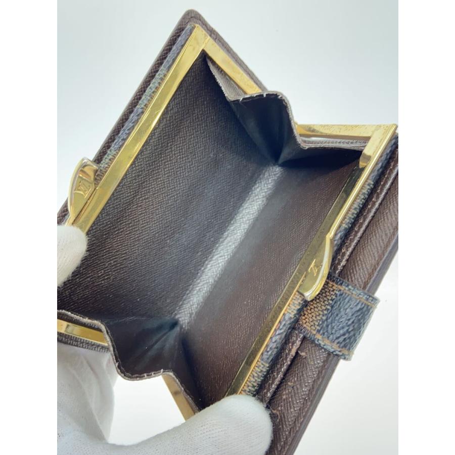 LOUIS VUITTON◇ポルト・フォイユ・ヴィエノワ_ダミエ・エベヌ_BRW/PVC