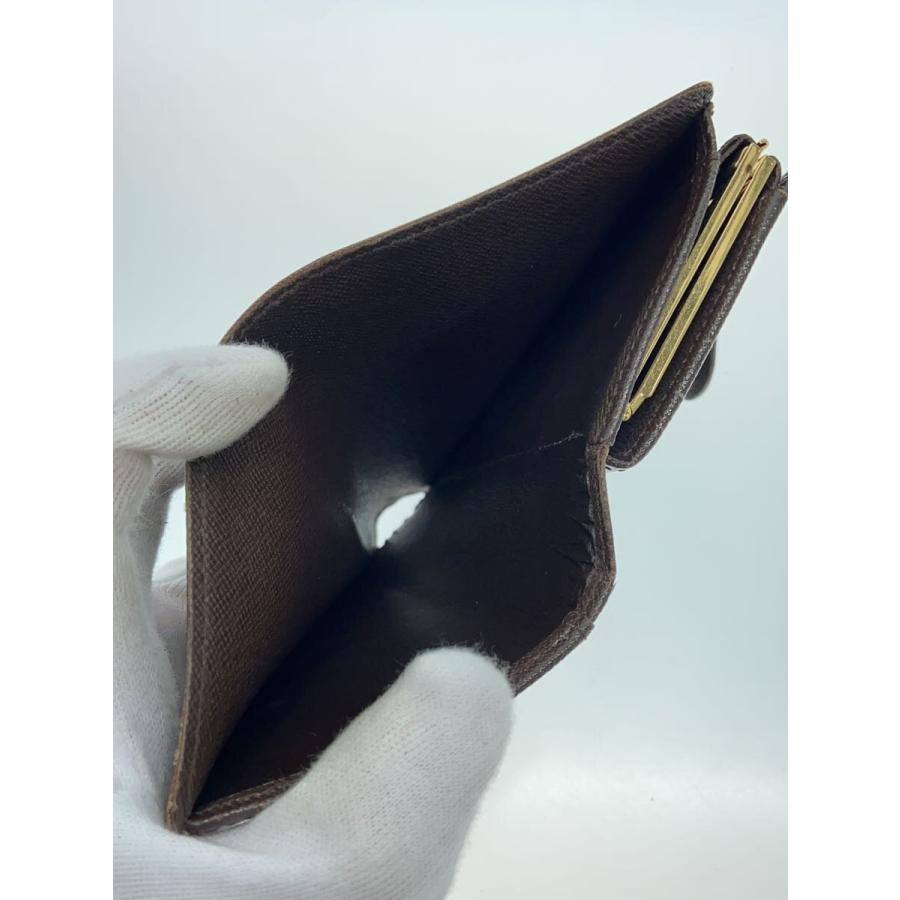 LOUIS VUITTON◇ポルト・フォイユ・ヴィエノワ_ダミエ・エベヌ_BRW/PVC