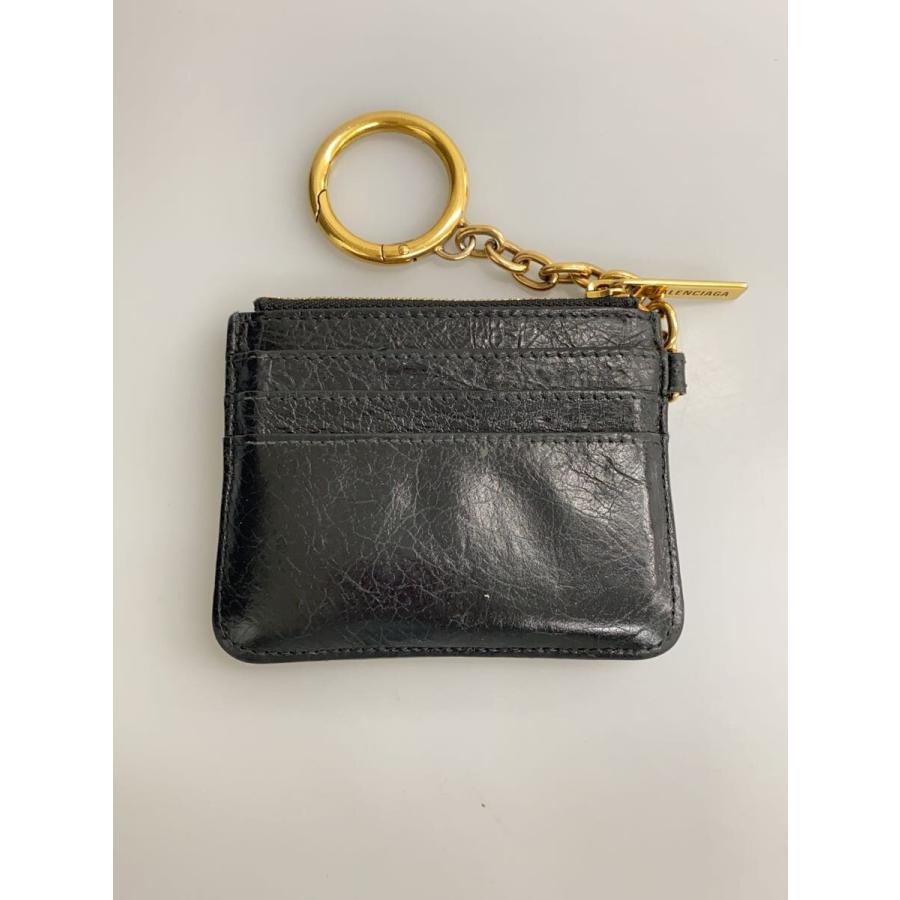 BALENCIAGA◇コインケース/レザー/BLK/無地/レディース/793832