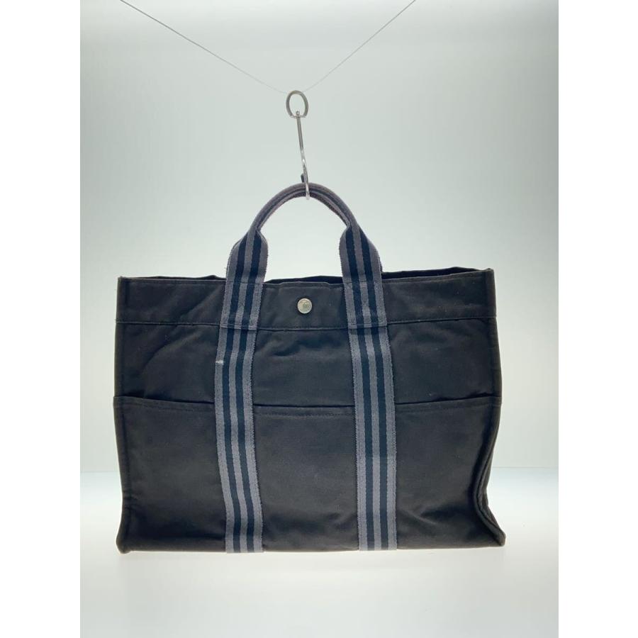 HERMES◇トートバッグ/キャンバス/BLK : セカンドストリートYahoo!店