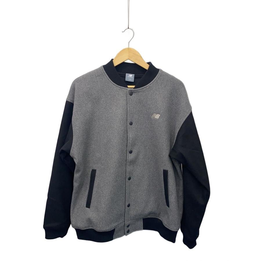 NEW BALANCE◇スタジャン/L/ポリエステル/GRY/AMJ45634 : セカンド 
