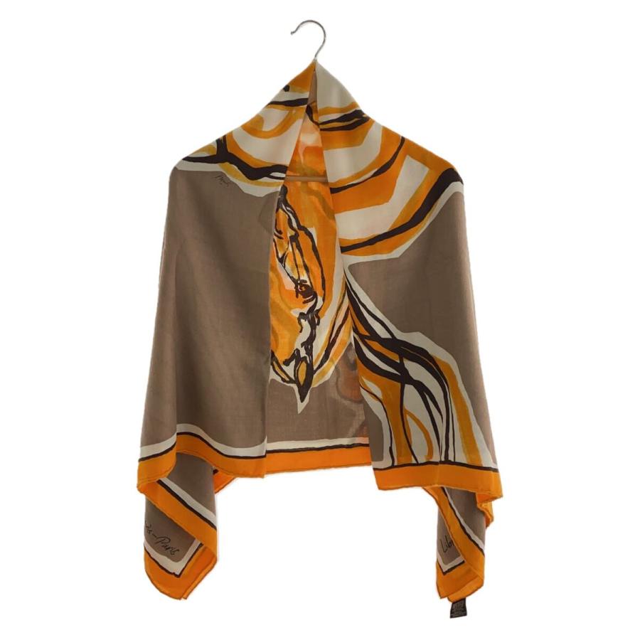 HERMES◇カレジェアン/libre cmme pegase/箱有/スカーフ/カシミア/ORN